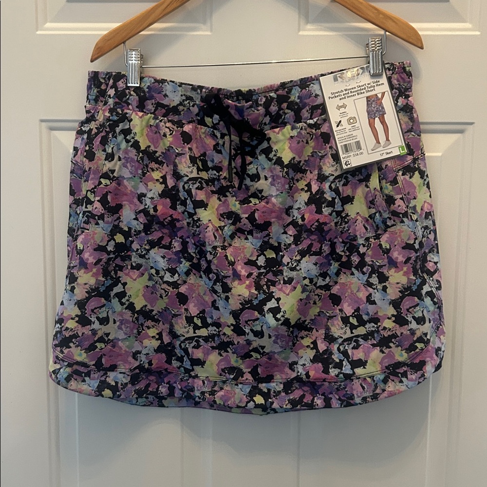 RBX Floral Print Golf Skort in Purple, Black, Green